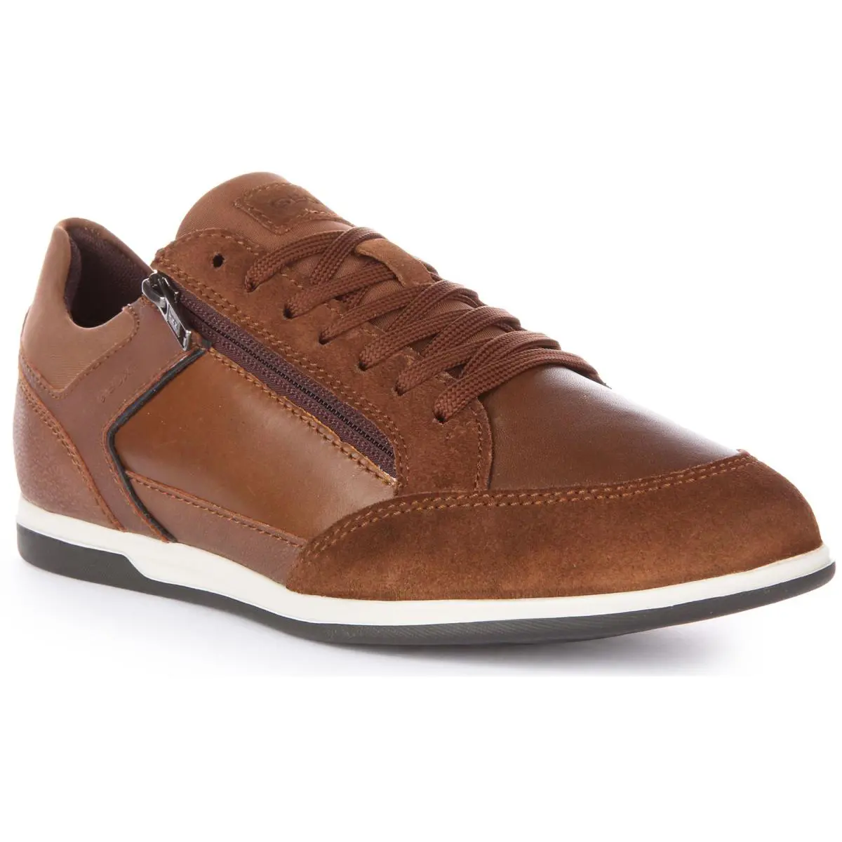 Geox U Renan B Side Zip Lace Up Suede Mens Sneaker In Brown US 8 - 13