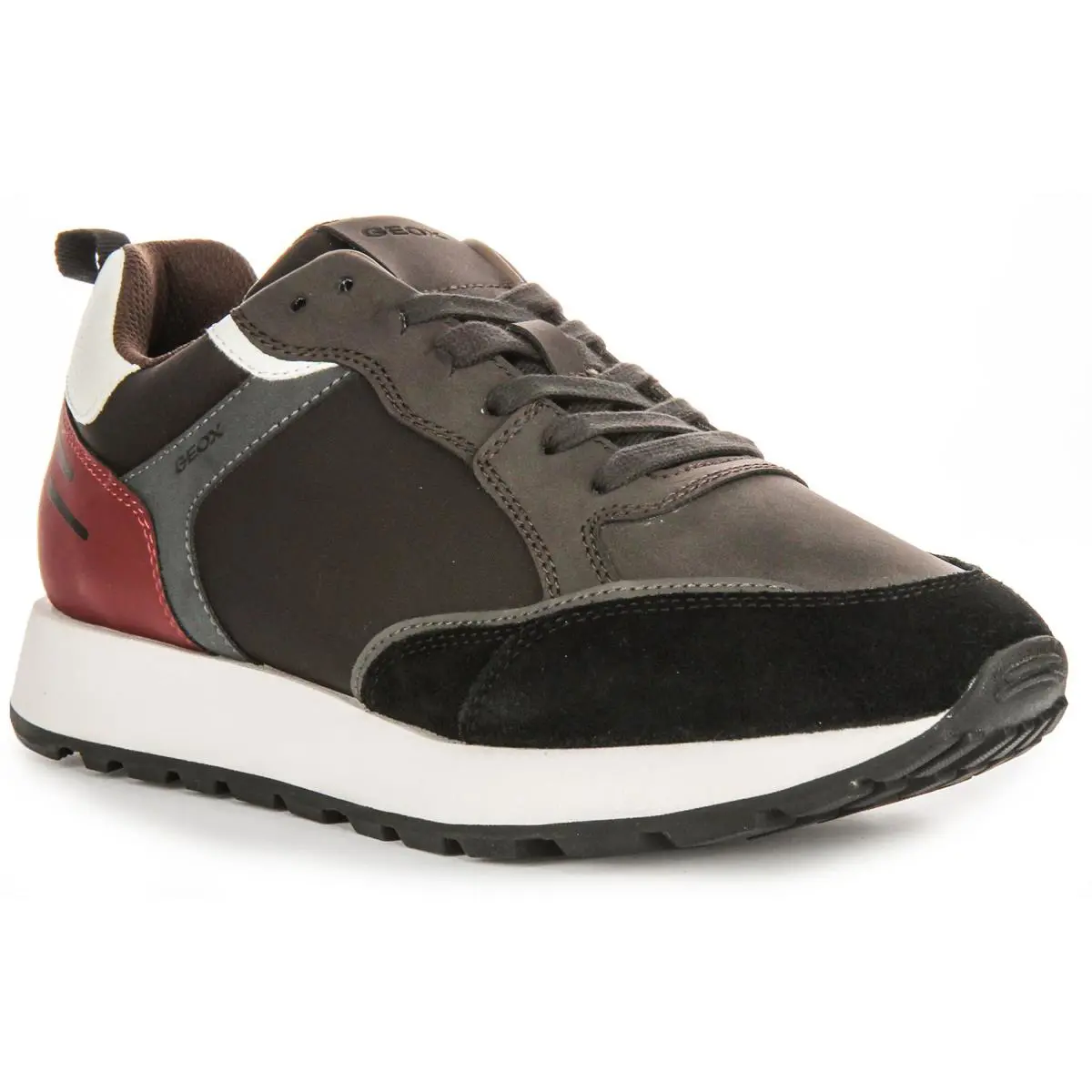 U Partenio B Vintage Nubuck Mens Sneakers In Brown Black US 7- 13 BROWN BLACK by Geox