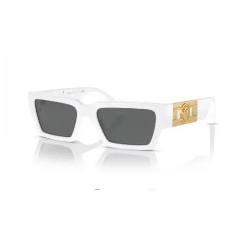 0VE4459 314/87 White / Dark Grey Rectangle Men`s Sunglasses by Versace