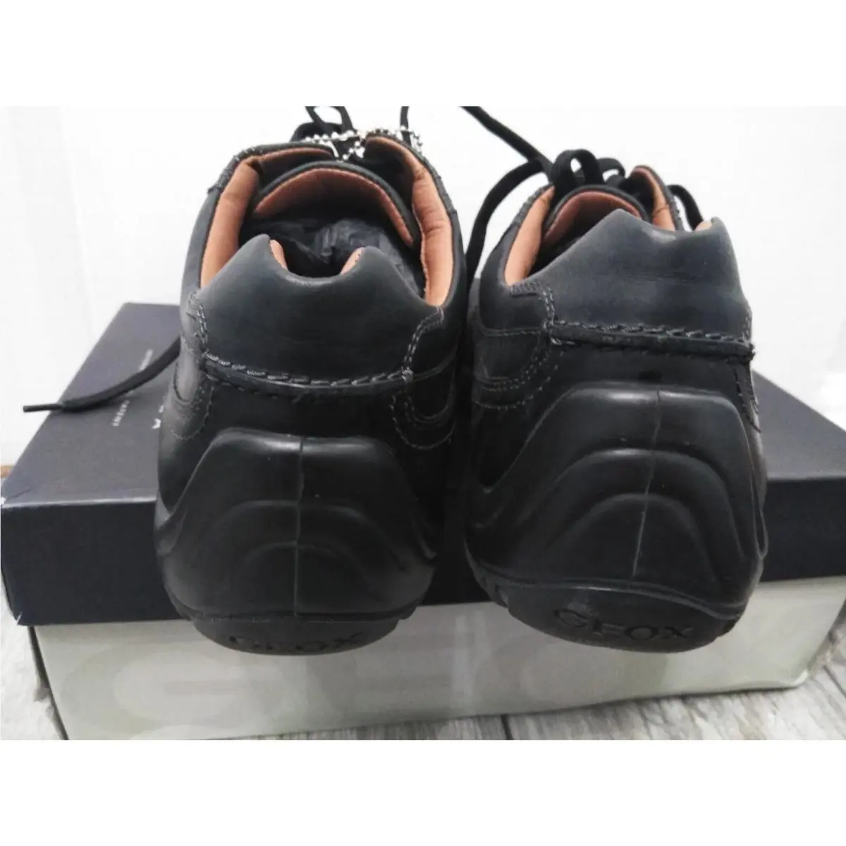 Geox shoes - GEOX Symbol Leather Trainers - Symbol Leather Trainers - Black 1