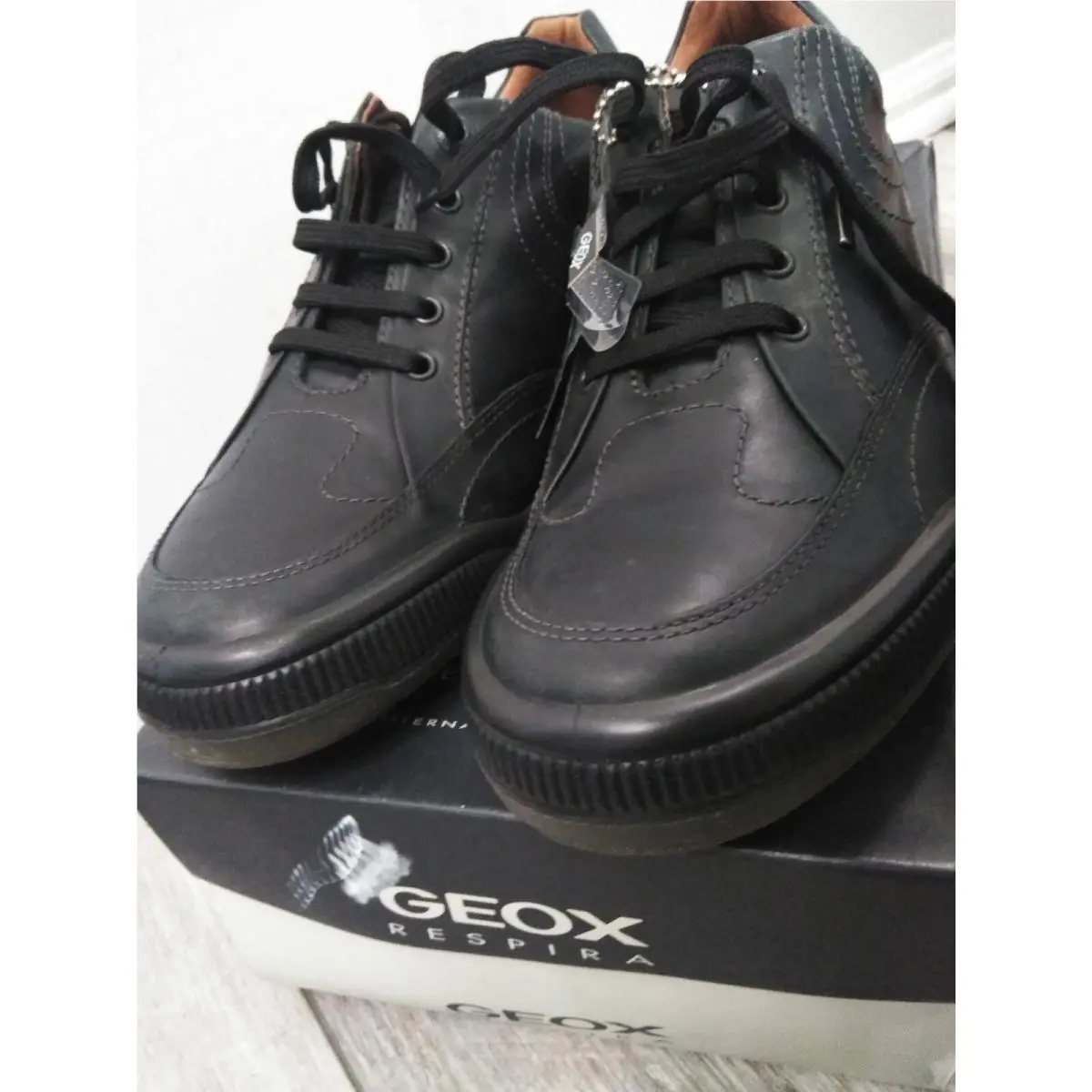 Geox shoes - GEOX Symbol Leather Trainers - Symbol Leather Trainers - Black 2