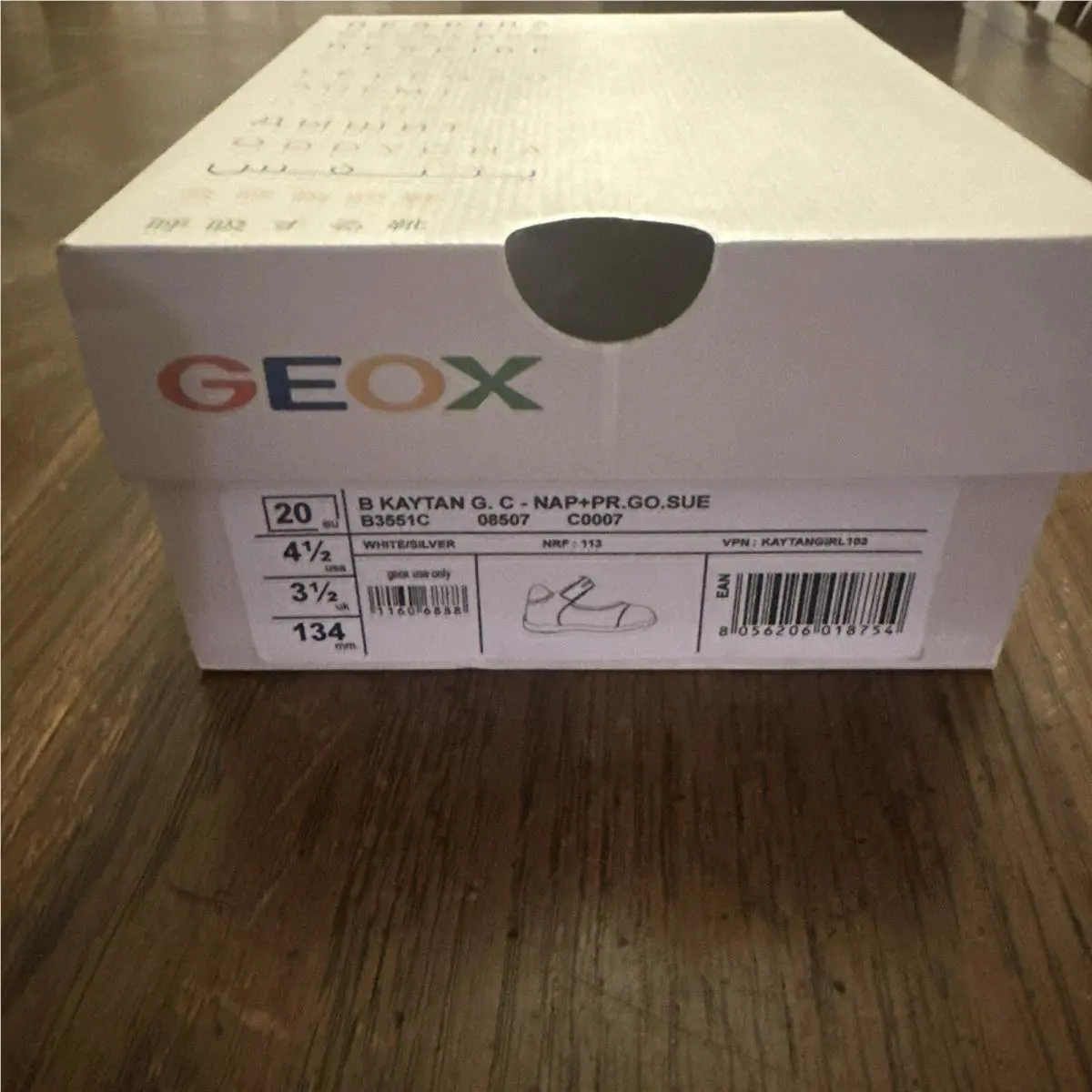 Geox shoes - B3551C - B3551C - White/silver (UPC: 8056206018754) 7