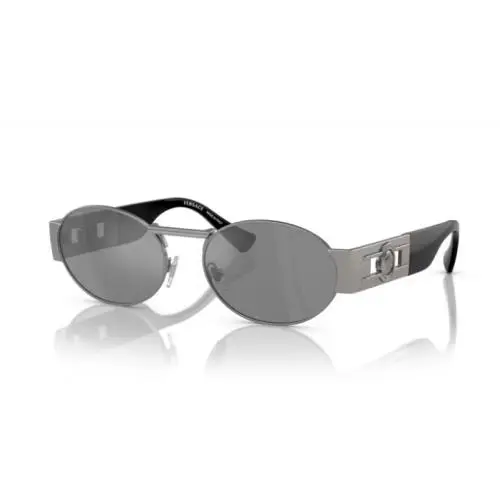 VE2264 1261/1 Grey / Matte Black Oval Men`s Sunglasses by Versace