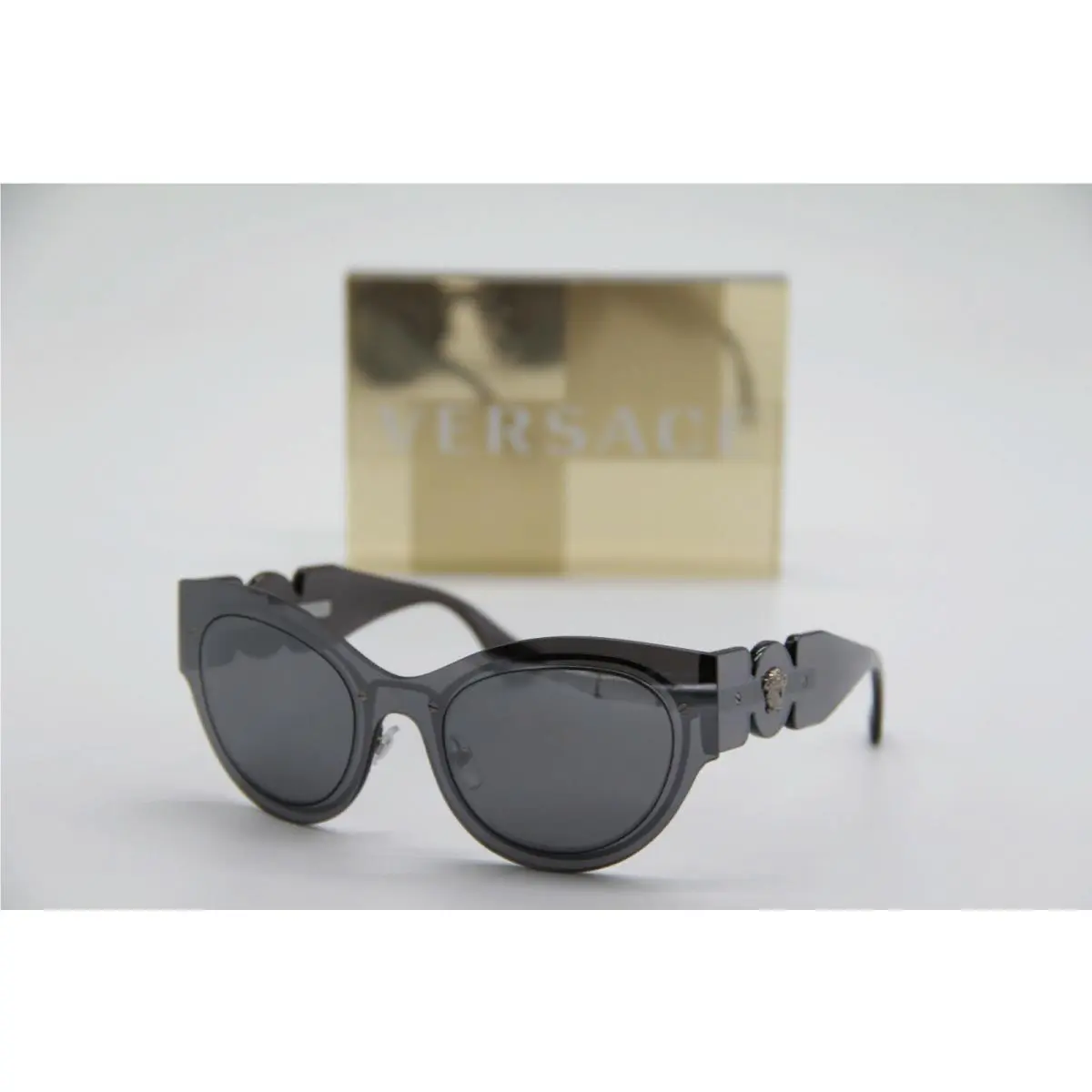 Versace VE2234 1001/6G Sunglasses Versace Medusa Mod 2234 Gray Cat Eye Frame