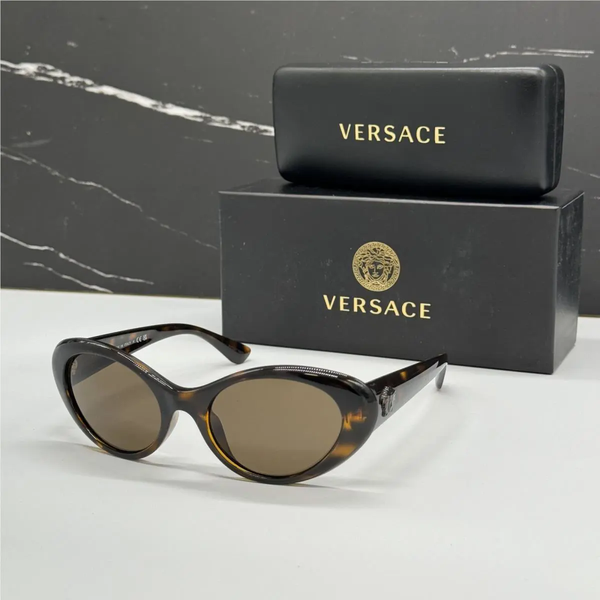 Versace VE4455U 108/73 Women Cat Eye Sunglasses Versace Mod 4455-U Havana