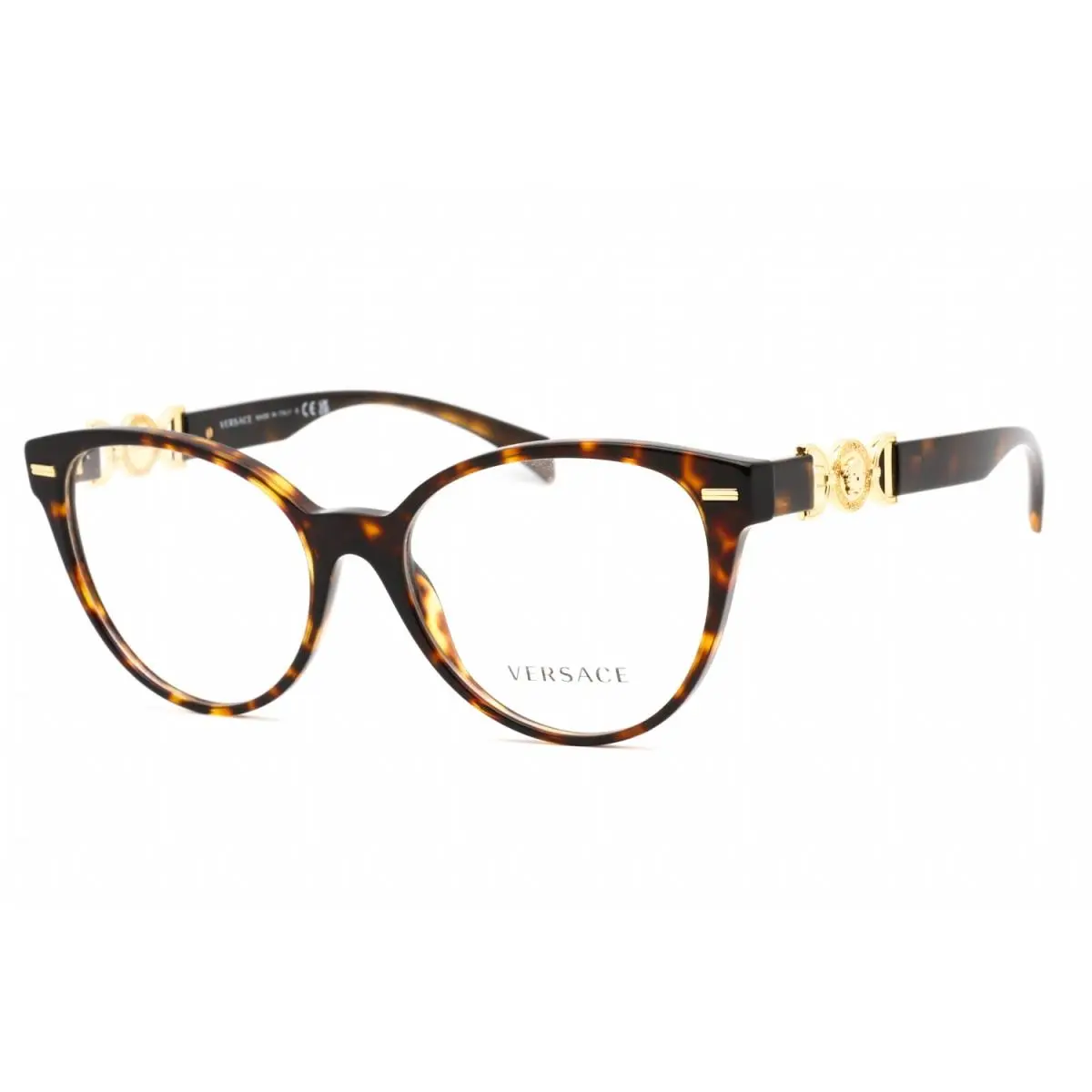 Versace 0VE3334 108 Eyeglasses Havana Frame 55 Mm