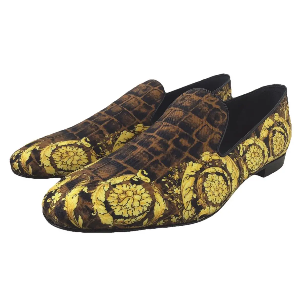 Mens Versace Alligator Garland Print Slippers Size9 X167