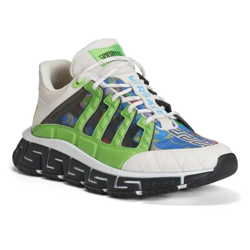 Versace Trigreca Colorblock Fashion Trainer Sneakers Size 37 Msrp: - Multicolor
