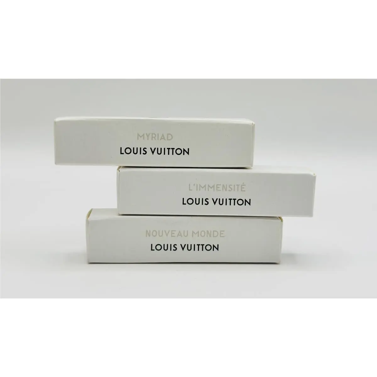 3 x Louis Vuitton Samples Parfum 2ml Myriad L`immensite Nouveau Monde