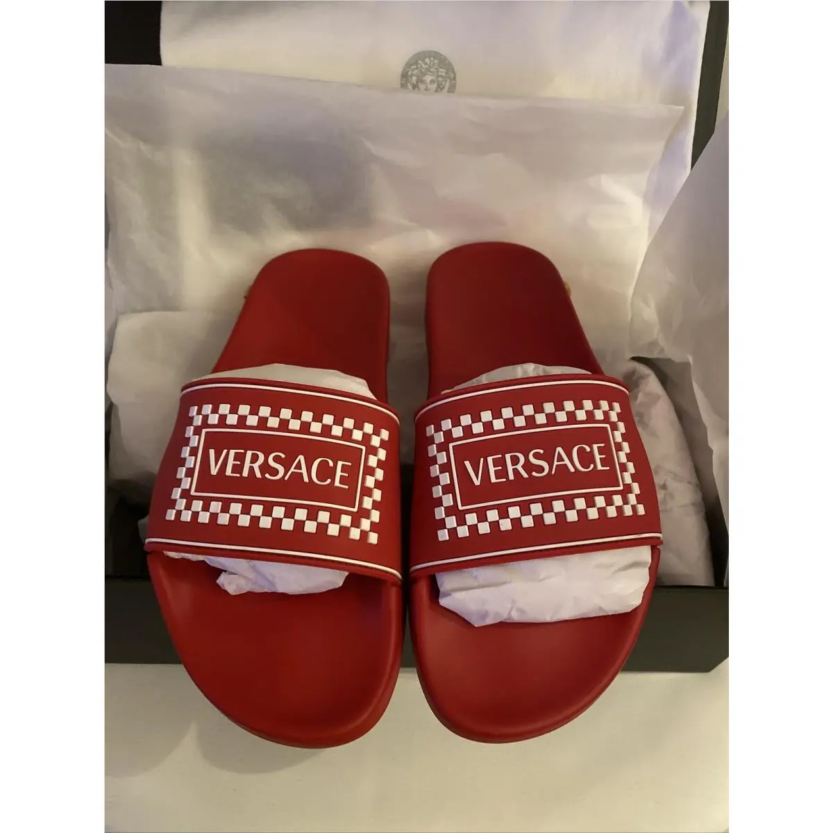 Versace Red Slides Size 36