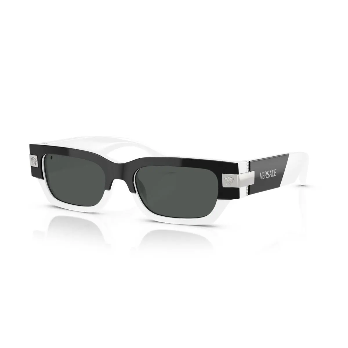 Versace VE 4465 Black and White/dark Grey 5459/87 Sunglasses