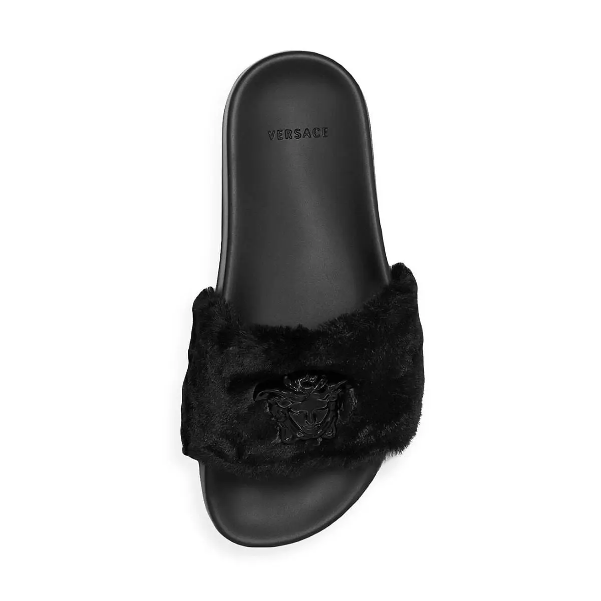 Versace La Medusa Fur Slides Shoes Size 35 Msrp:
