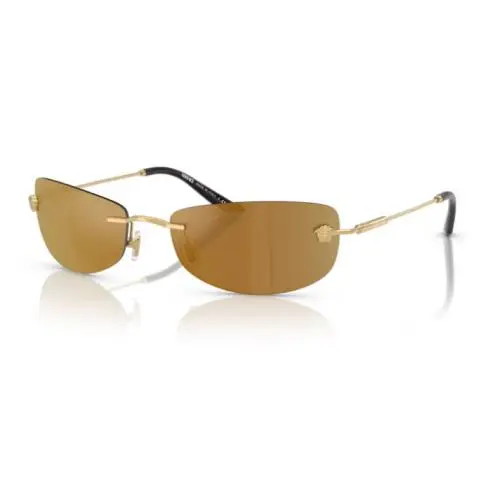 0VE2279 10027I Gold/bronze Mirror Gold Rectangle Men`s Sunglasses by Versace