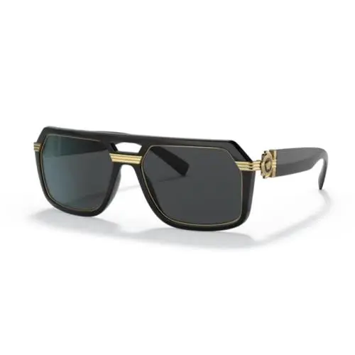 0VE4399 GB1/87 Black/dark Grey Wide Rectangle Men`s Sunglasses by Versace