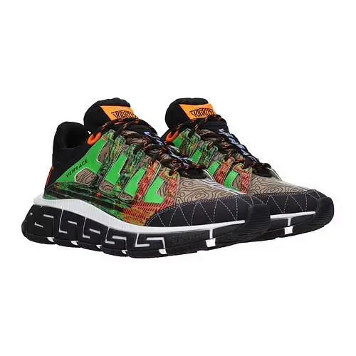 Versace Z4671 Mens Multi Trigreca Low Top Sneaker Size US 7-7.5 EU 40 - Multicolor