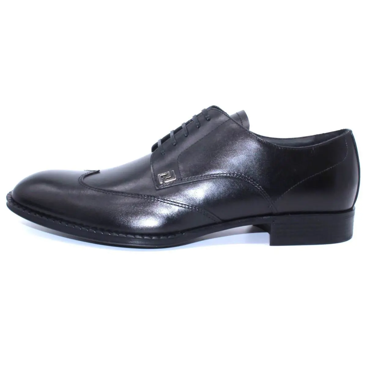 Versace Derby Oxford Loafers Black Leather Men`s Size 40 EU / US 7