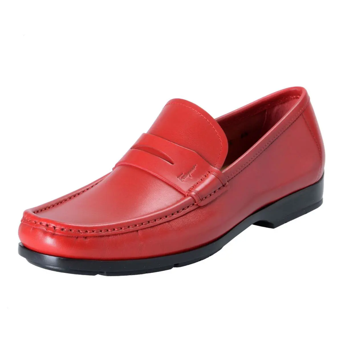 Versace Salvatore Ferragamo Men`s GIOELE1 Leather Loafers Slip On Shoes US 6.5 IT 39.5EE