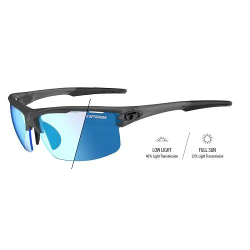 Rivet Sunglasses Great Fit Interchangeable Lenses All Satin Vapor - Clarion Blue Fototec by Tifosi