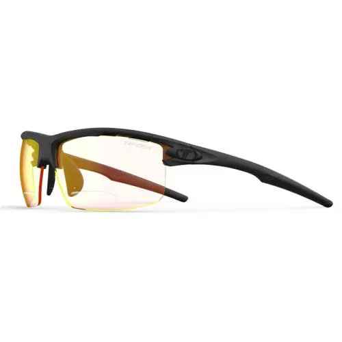 Tifosi Rivet Blackout Crystal Gunmetal White Satin Tactical Readers Sunglasses +2.0 Blackout Clr Red Fototec Reader