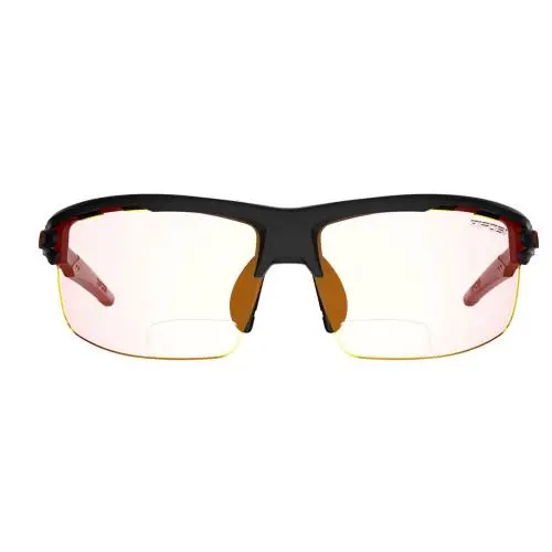 Rivet Blackout Crystal Gunmetal White Satin Tactical Readers Sunglasses +2.5 Blackout Clr Red Fototec Reader by Tifosi
