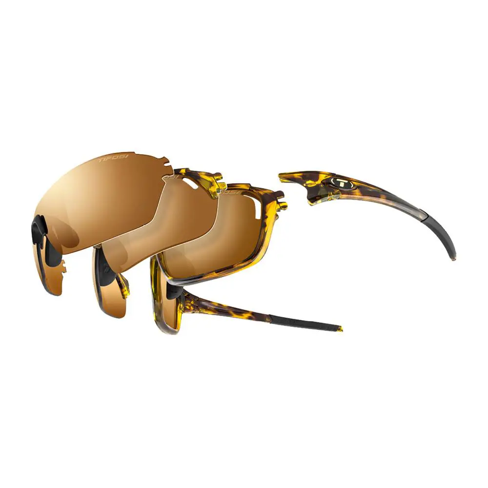 Launch S.f.h. Glasses Leopard / Brown Gradient / AC Red / Clear Lenses by Tifosi