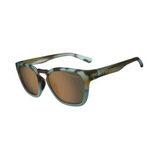 Smirk Unisex Polarized Sunglasses Matte Blue Tortoise/brown Lens by Tifosi