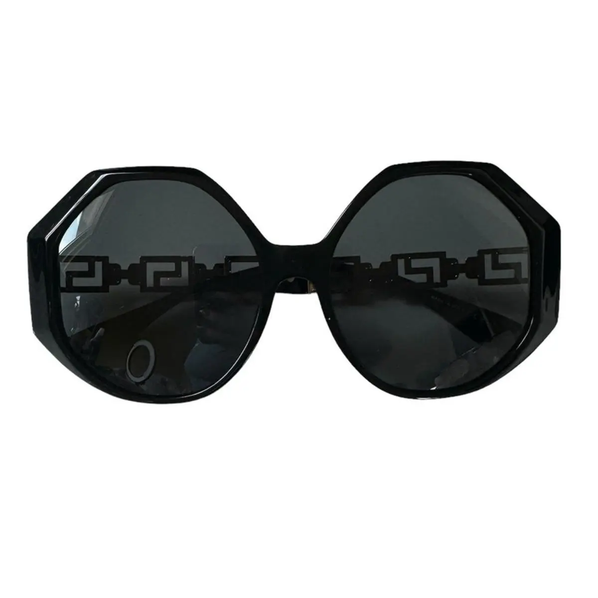 Versace 0VE4395 59MM Black Geometric Gold Trim Oversized Sunglasses Italian