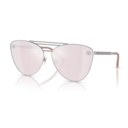 0VE2267 10007V Silver/pink Mirror White Cat-eyed Women`s Sunglasses by Versace