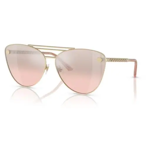 Versace 0VE2267 12527E Pale Gold/light Pink Mirror Silver Women`s Sunglasses