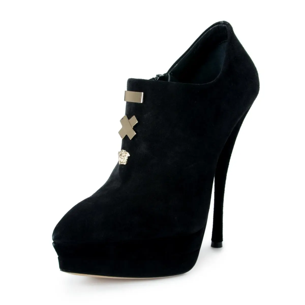 Women`s Embellished Zip Up High Heels Ankle Booties Shoes US 11 IT 41 by Versace