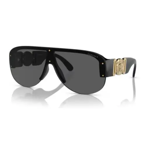 Versace 0VE4391 GB1/87 Black/dark Grey 48mm Oval Men`s Sunglasses