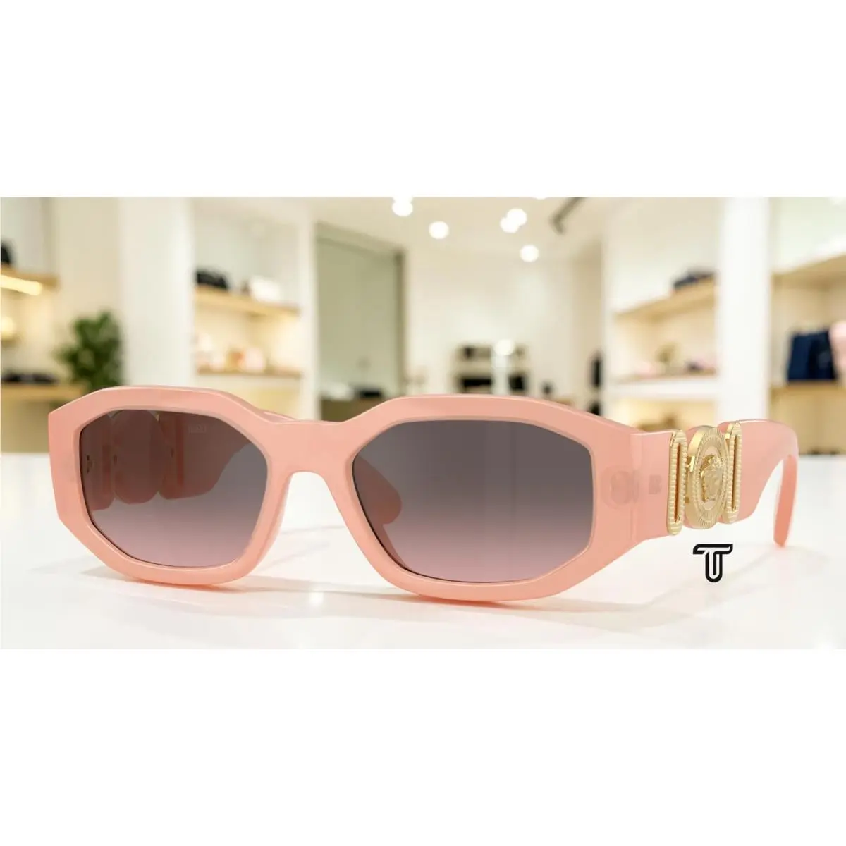 Versace VE4361 539258 Opal Pink Gradient Grey Flash 53 mm Men`s Sunglasses