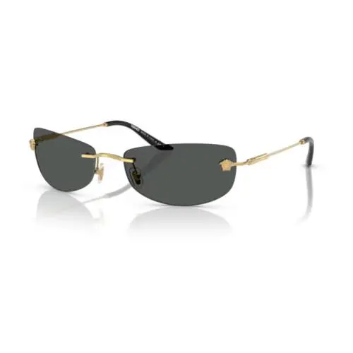 Versace 0VE2279 100287 Gold/dark Grey Rectangle Men`s Sunglasses