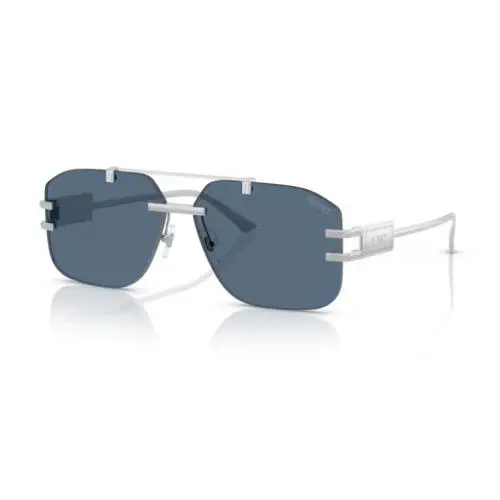 Versace 0VE2275 100080 Silver/blue Soft Square Men`s Sunglasses