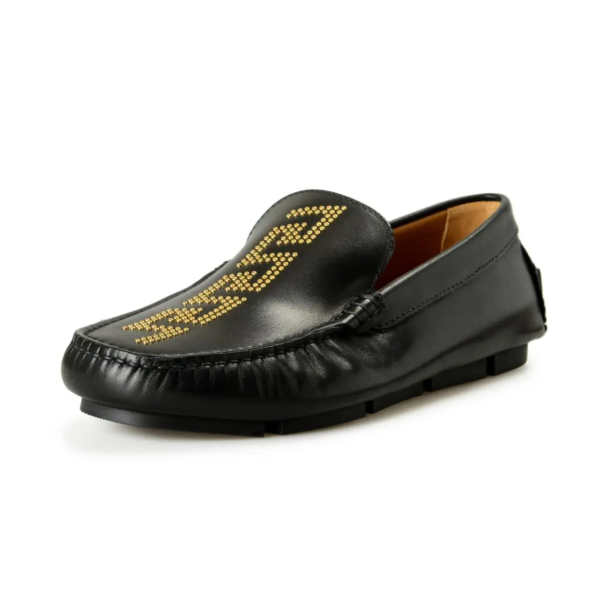 Versace Men`s Greca 100%Leather Driver Moccasins Loafers Shoes US 6 IT 39