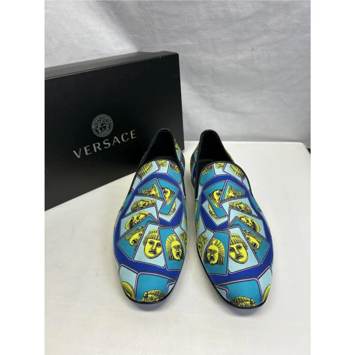 Versace Men’s Mask Printed Slippers Sz 42.5 / US 9.5