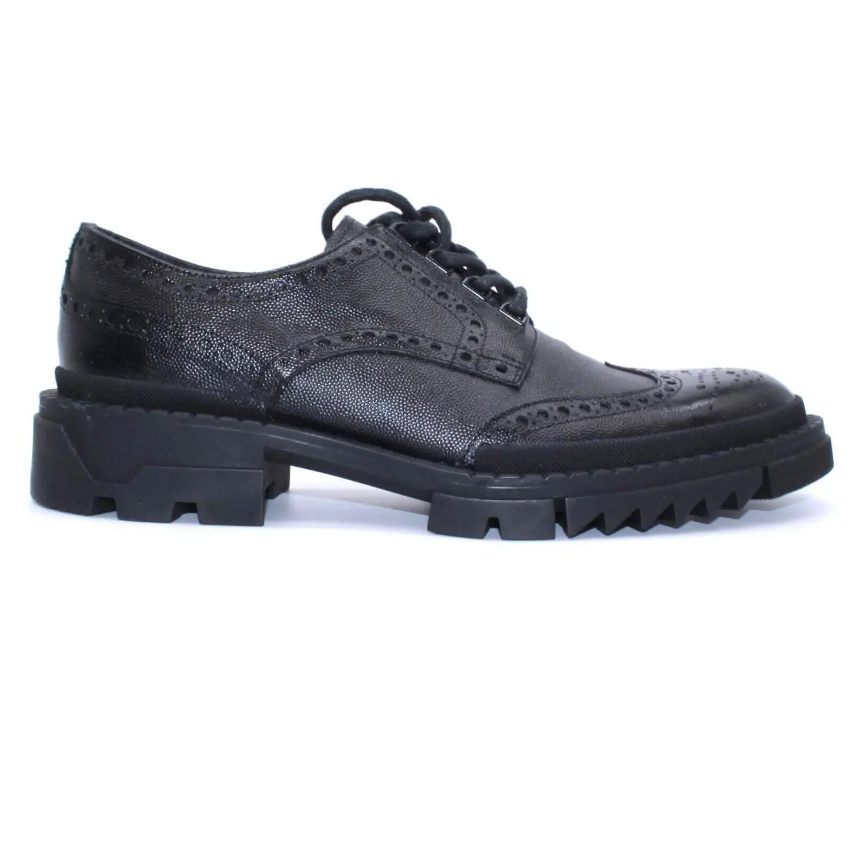 Versace Derby Oxford Loafers Black Leather Men`s Size 42.5 EU / US 9.5