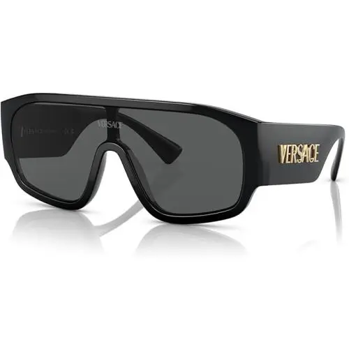 Versace Women`s Aviator Sunglasses 0VE4439 Pillow Mode 33mm Black Dark Gray - Frame: Black, Lens: Gray