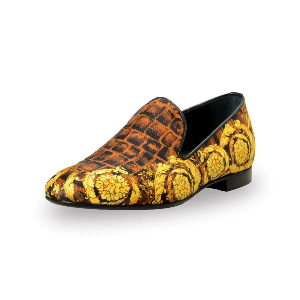 Versace Men`s Baroccodile Loafers Slip On Moccasins Shoes US 6 IT 39