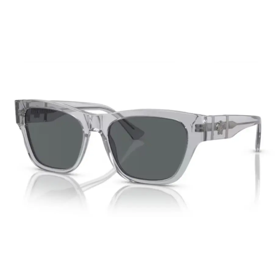 0VE4457F 543287 Grey Transparent/dark Grey Square Men`s Sunglasses by Versace