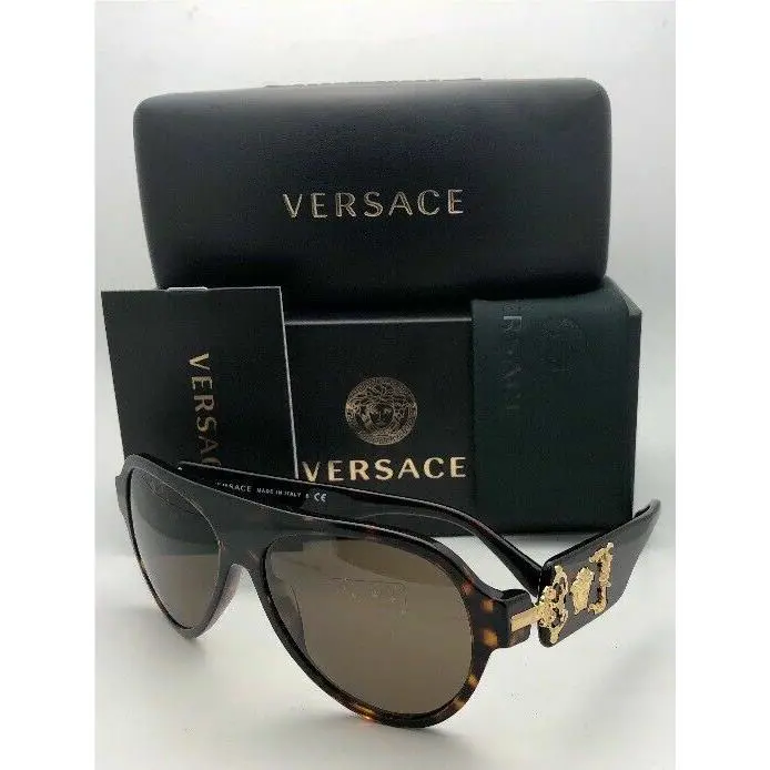 Polarized Versace Sunglasses VE 4323 108/73 58-15 140 Tortoise-gold W/brown Lens