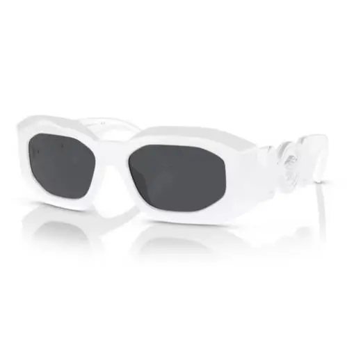 Versace VE4425U 543887 White/ Dark Grey Oval Men`s Sunglasses