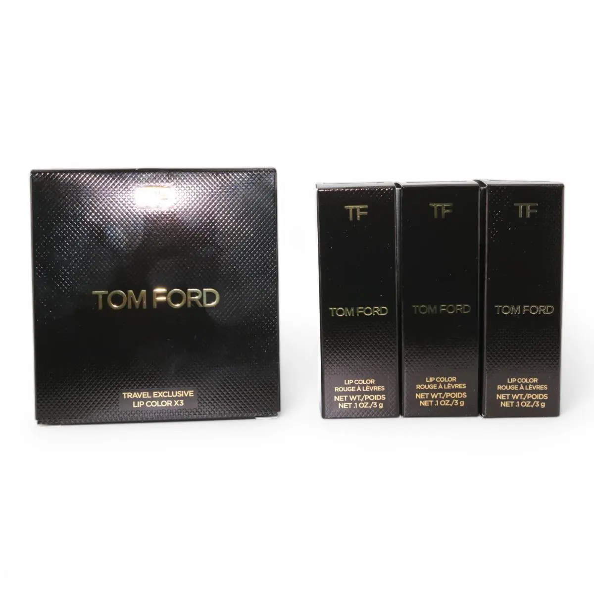 Tom Ford Lip Color Lipstick Set x3 Scarlet Rouge Coral Ginger 3g