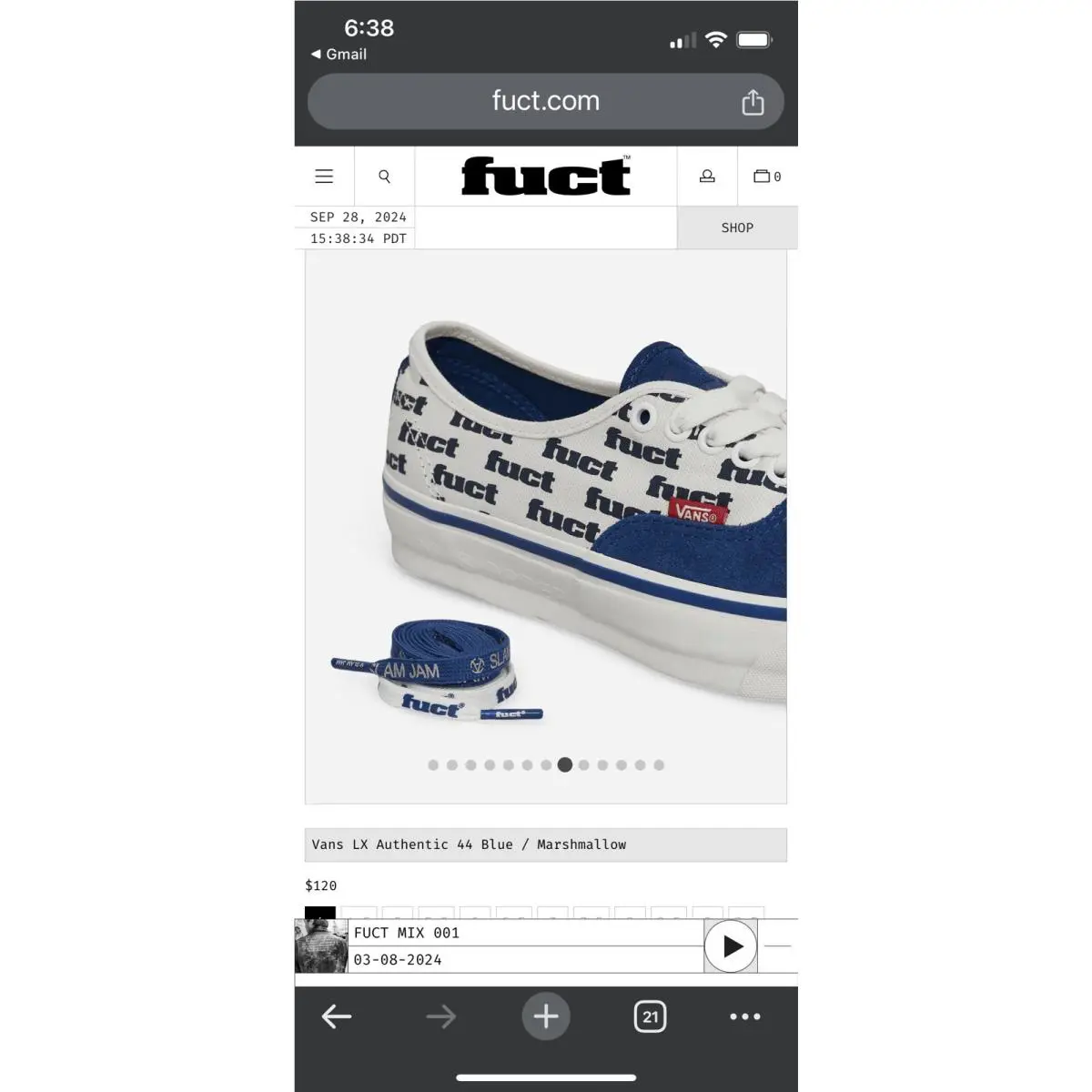 Vans shoes - VANS Authentic LX - Authentic - VN0007QZT5O1 - Blue / Marshmellow White 13