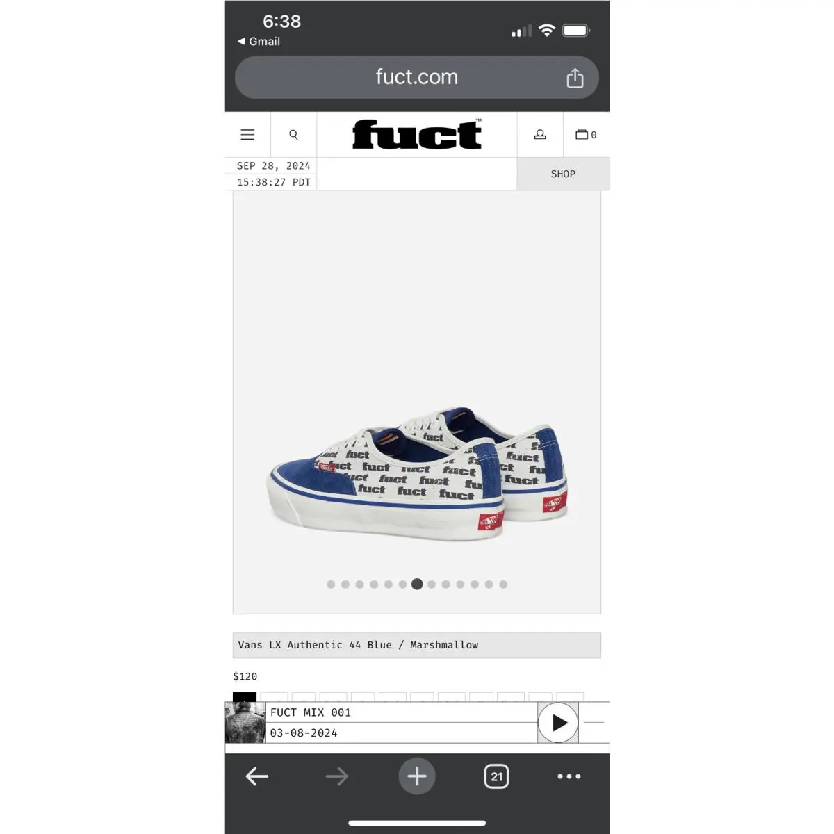 Vans shoes - VANS Authentic LX - Authentic - VN0007QZT5O1 - Blue / Marshmellow White 14