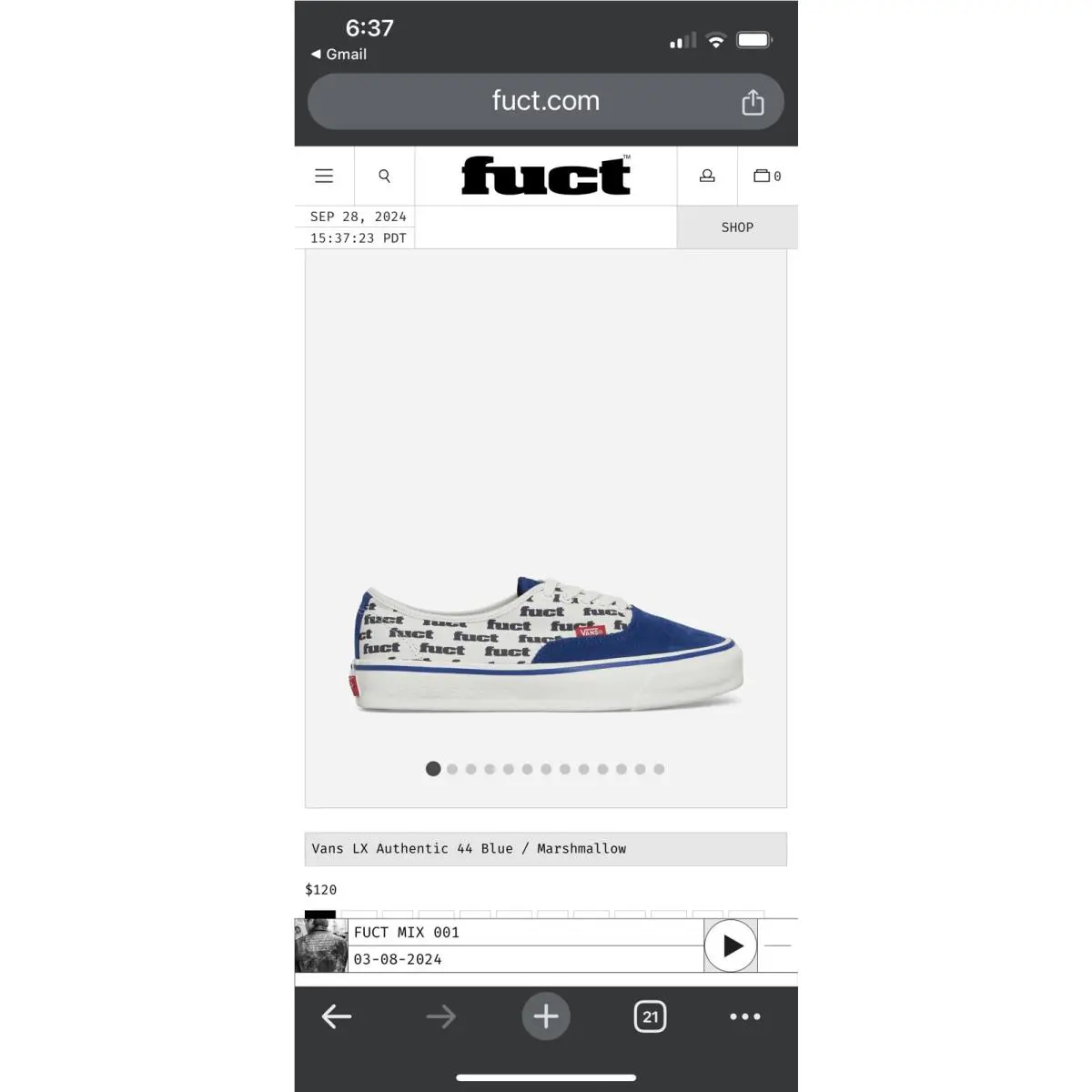 Vans shoes - VANS Authentic LX - Authentic - VN0007QZT5O1 - Blue / Marshmellow White 15