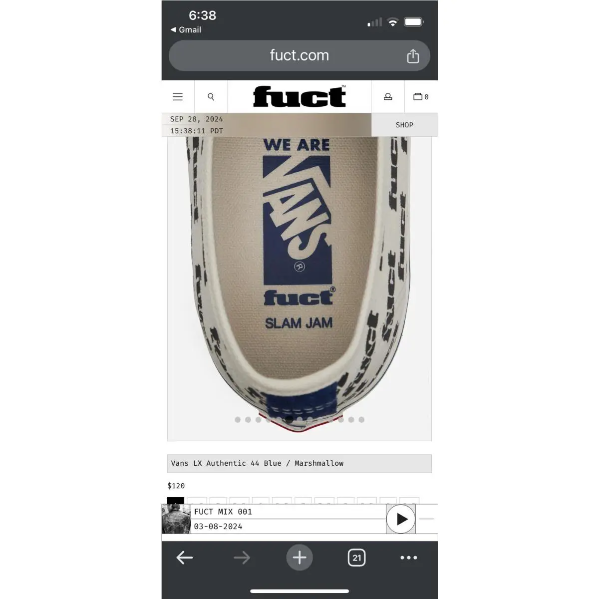 Vans shoes - VANS Authentic LX - Authentic - VN0007QZT5O1 - Blue / Marshmellow White 17