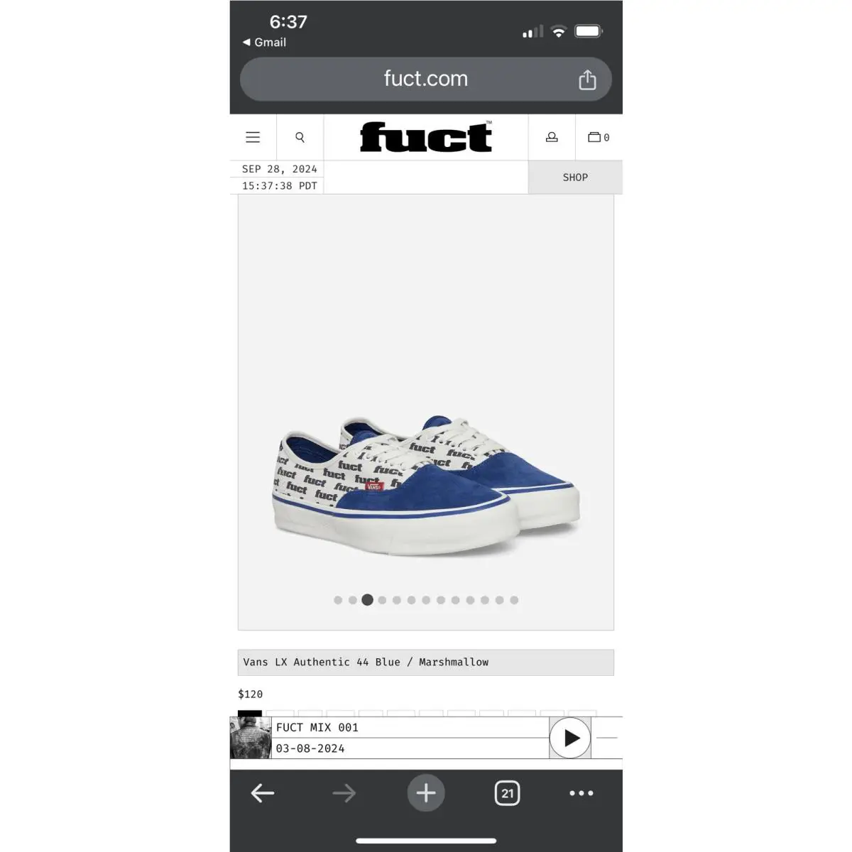 Vans shoes - VANS Authentic LX - Authentic - VN0007QZT5O1 - Blue / Marshmellow White 18