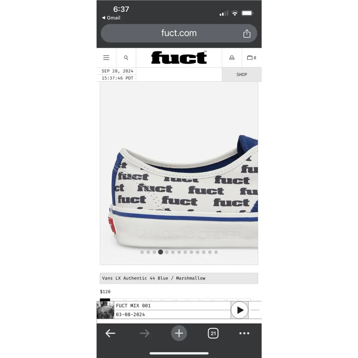 Vans shoes - VANS Authentic LX - Authentic - VN0007QZT5O1 - Blue / Marshmellow White 19