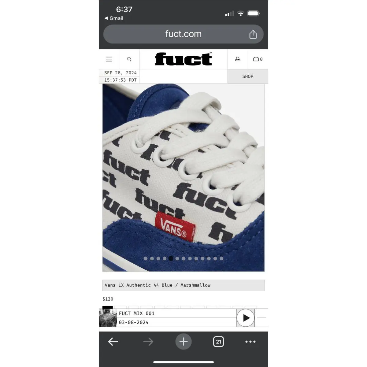 Vans shoes - VANS Authentic LX - Authentic - VN0007QZT5O1 - Blue / Marshmellow White 20